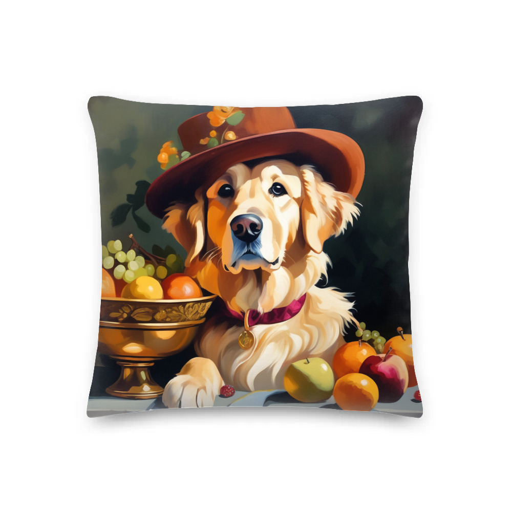 PugMug Custom Golden Retriever Premium Pillow