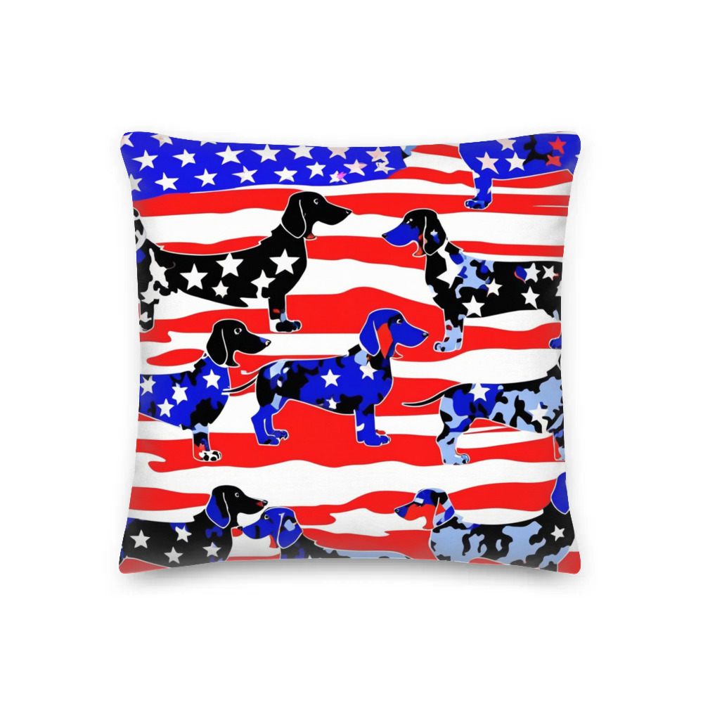 PugMug Custom Black Dachshund Premium Pillow