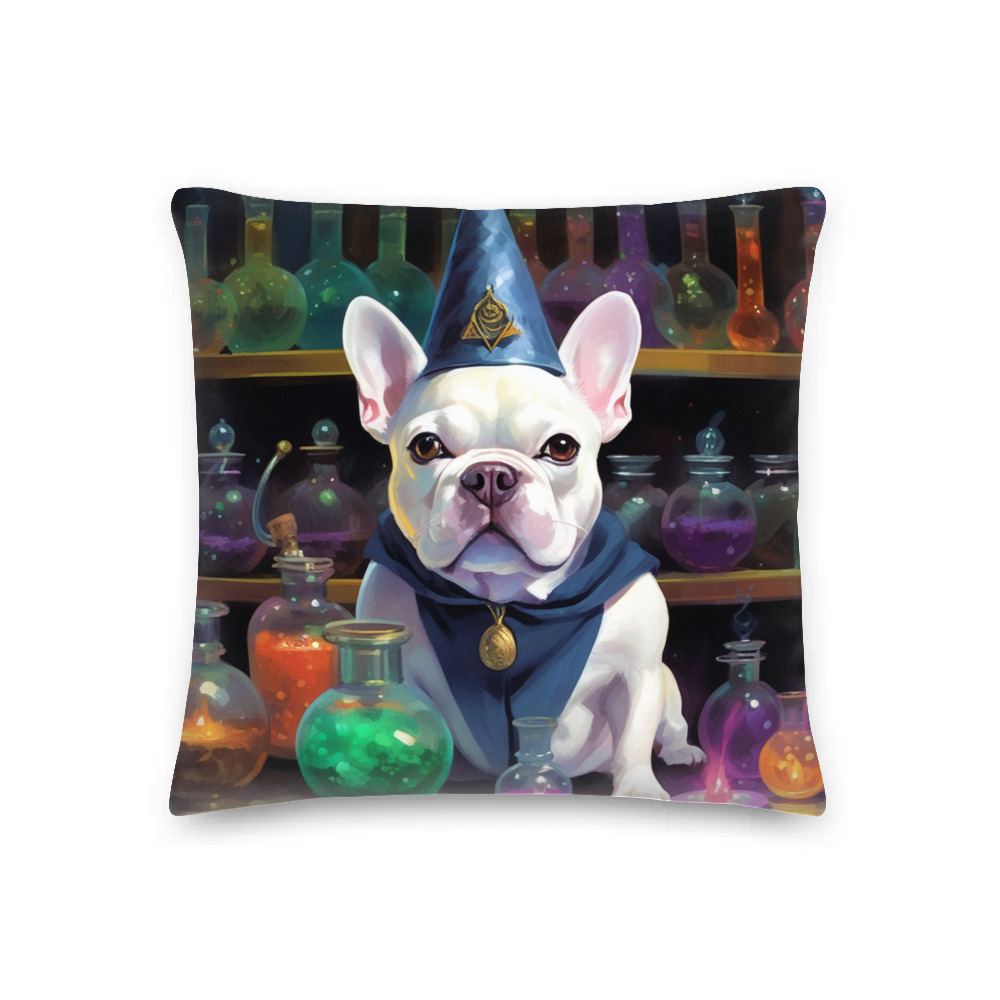 PugMug Custom White French Bulldog Premium Pillow