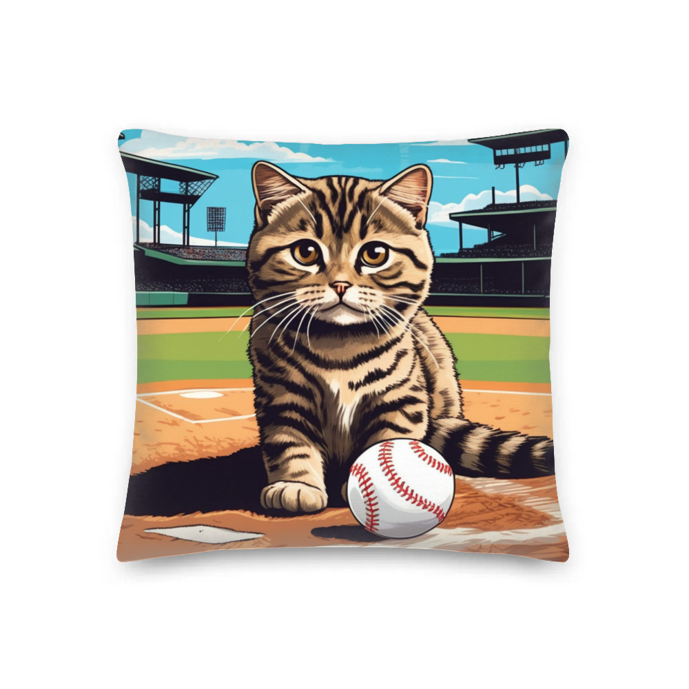 PugMug Custom Tabby Scottish Fold Cat Premium Pillow