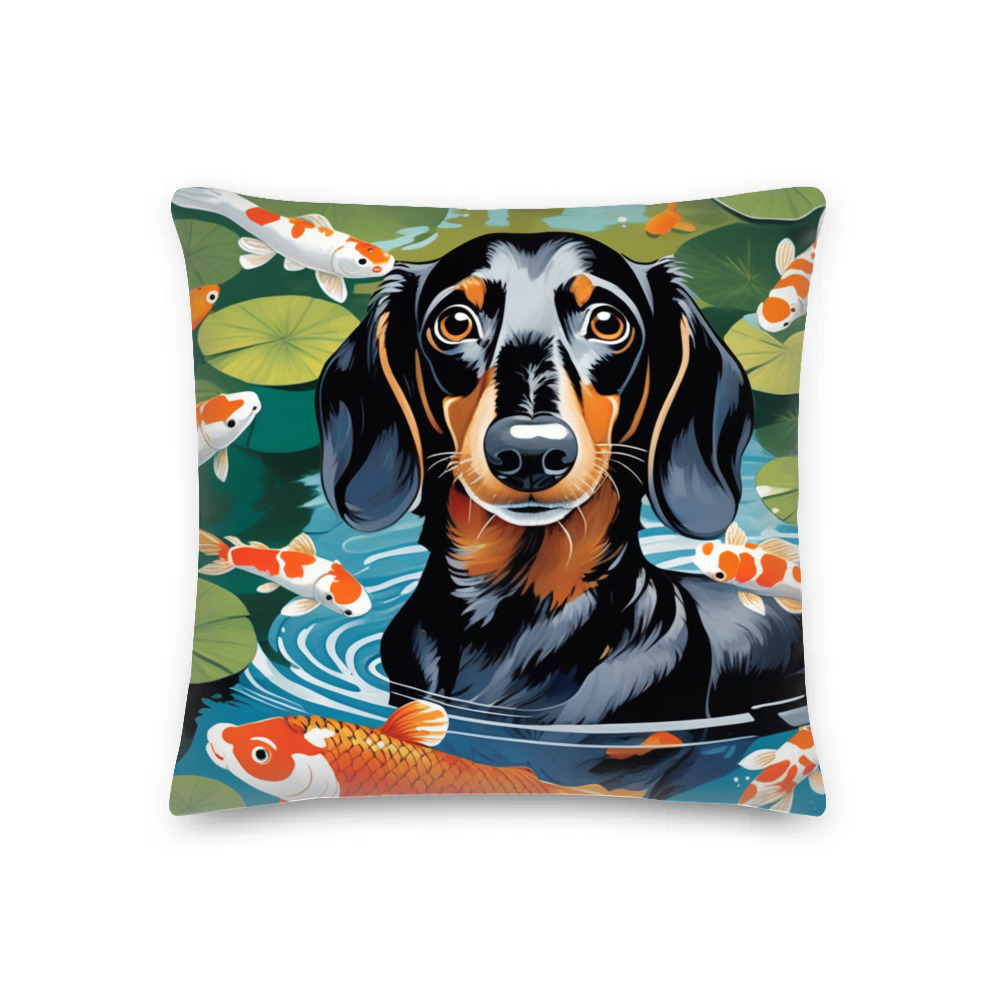 PugMug Custom Black Dachshund Premium Pillow