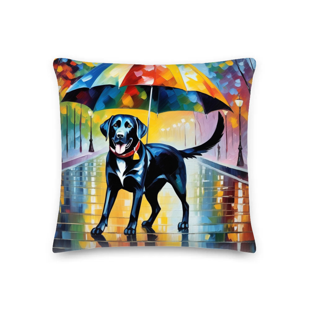 PugMug Custom Black Labrador Retriever Premium Pillow