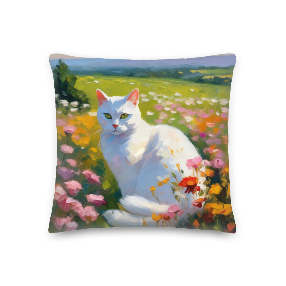 PugMug Custom White American Shorthair Cat Premium Pillow