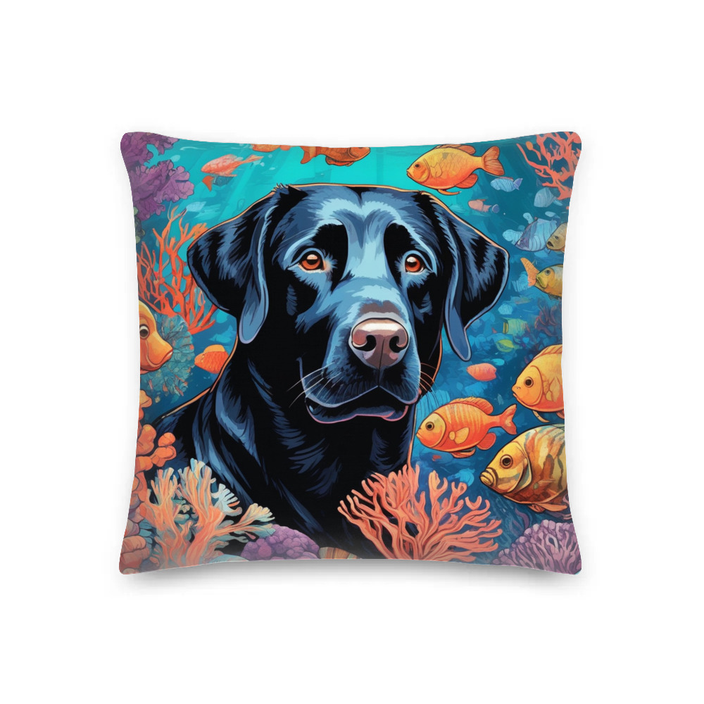 PugMug Custom Black Labrador Retriever Premium Pillow