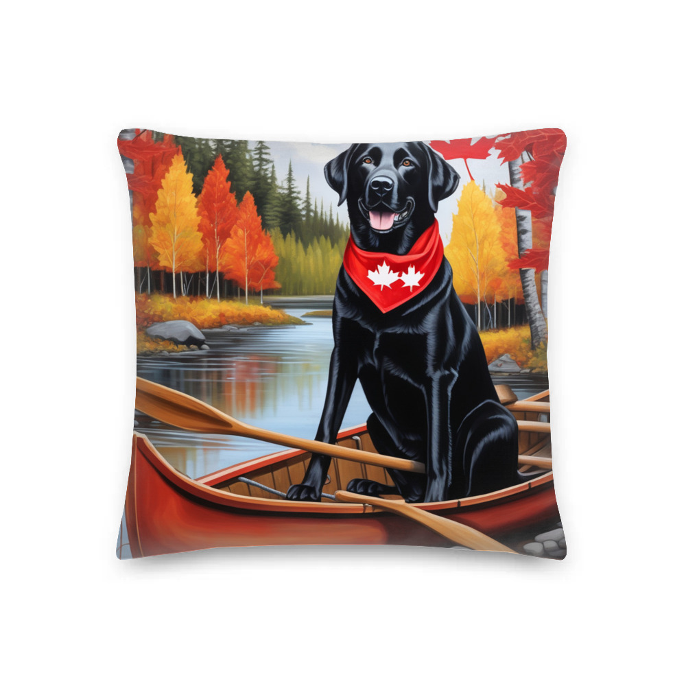 PugMug Custom Black Labrador Retriever Premium Pillow