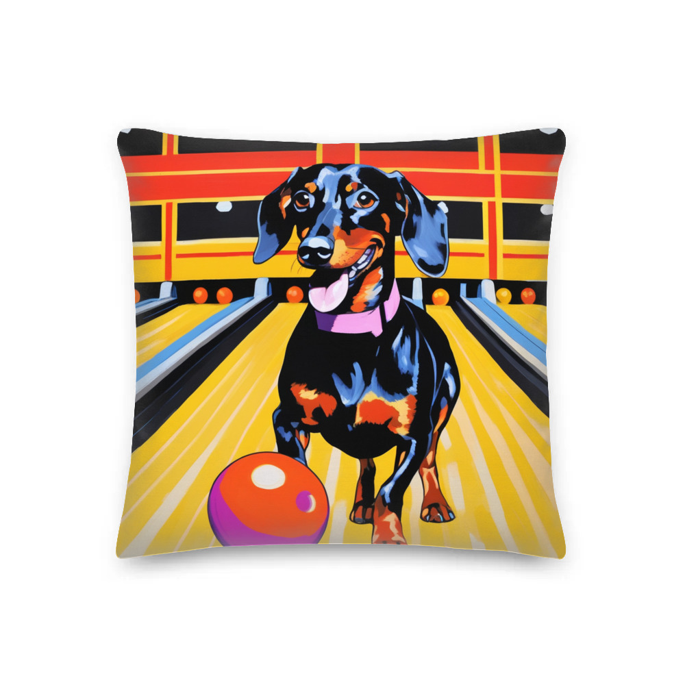 PugMug Custom Black Dachshund Premium Pillow