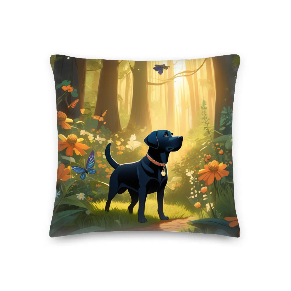 PugMug Custom Black Labrador Retriever Premium Pillow