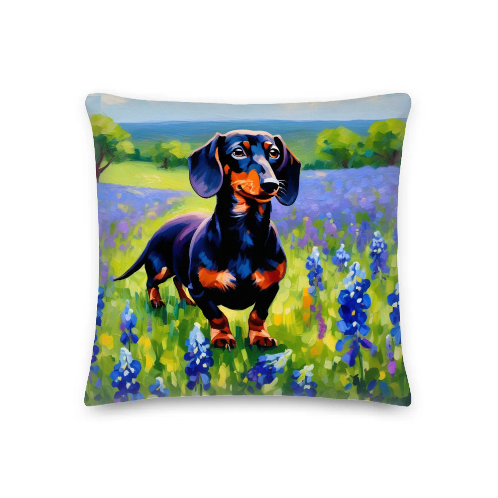PugMug Custom Black Dachshund Premium Pillow