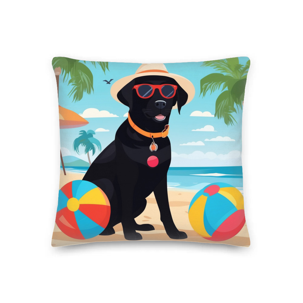 PugMug Custom Black Labrador Retriever Premium Pillow