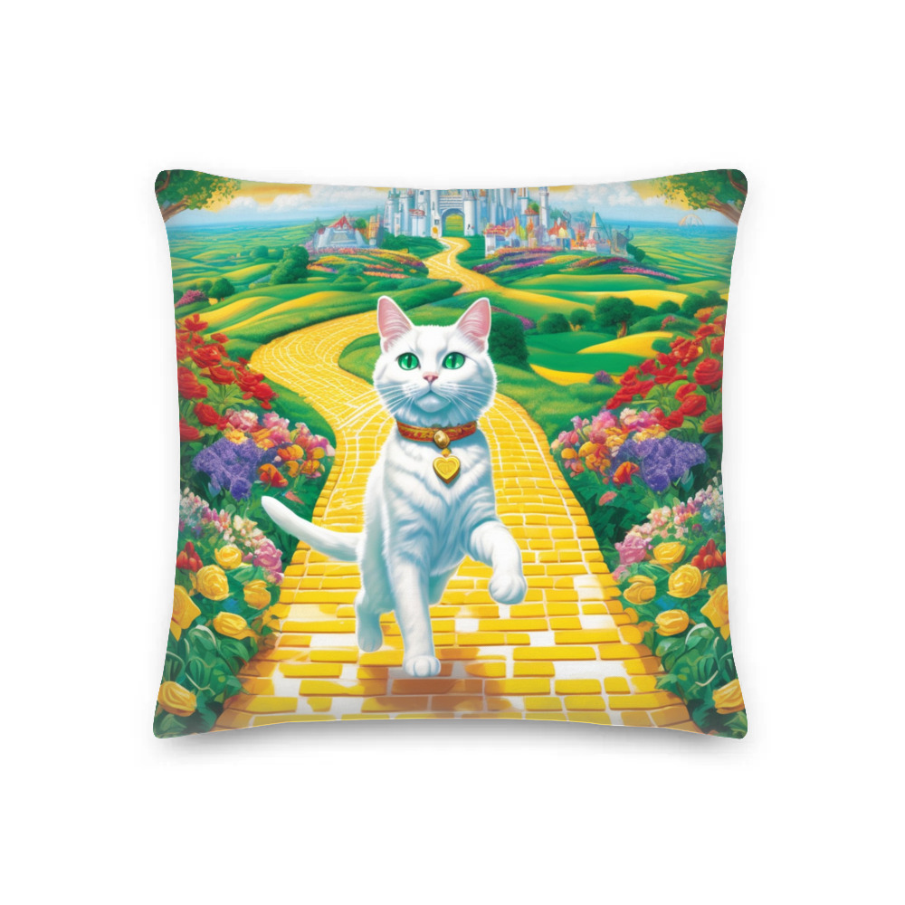 PugMug Custom White Companion Cat Premium Pillow
