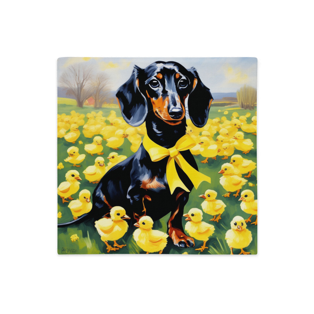 PugMug Custom Black Dachshund Premium Pillow Case