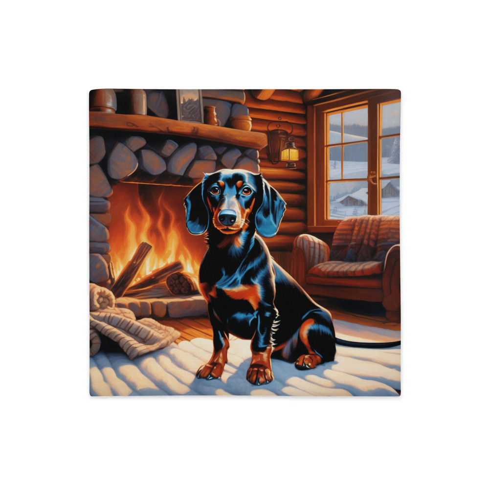 PugMug Custom Black Dachshund Premium Pillow Case