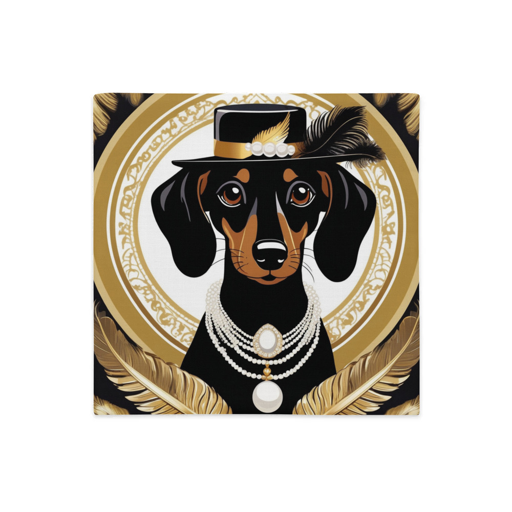 PugMug Custom Black Dachshund Premium Pillow Case