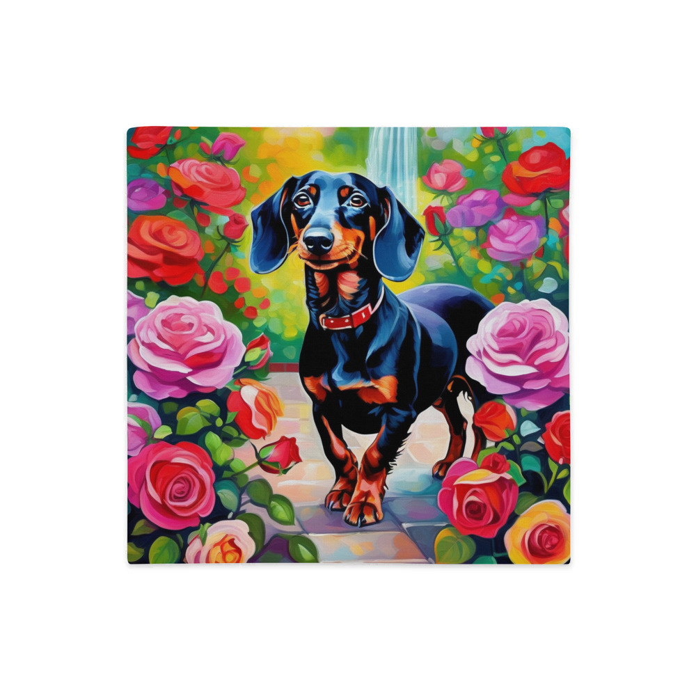 PugMug Custom Black Dachshund Premium Pillow Case