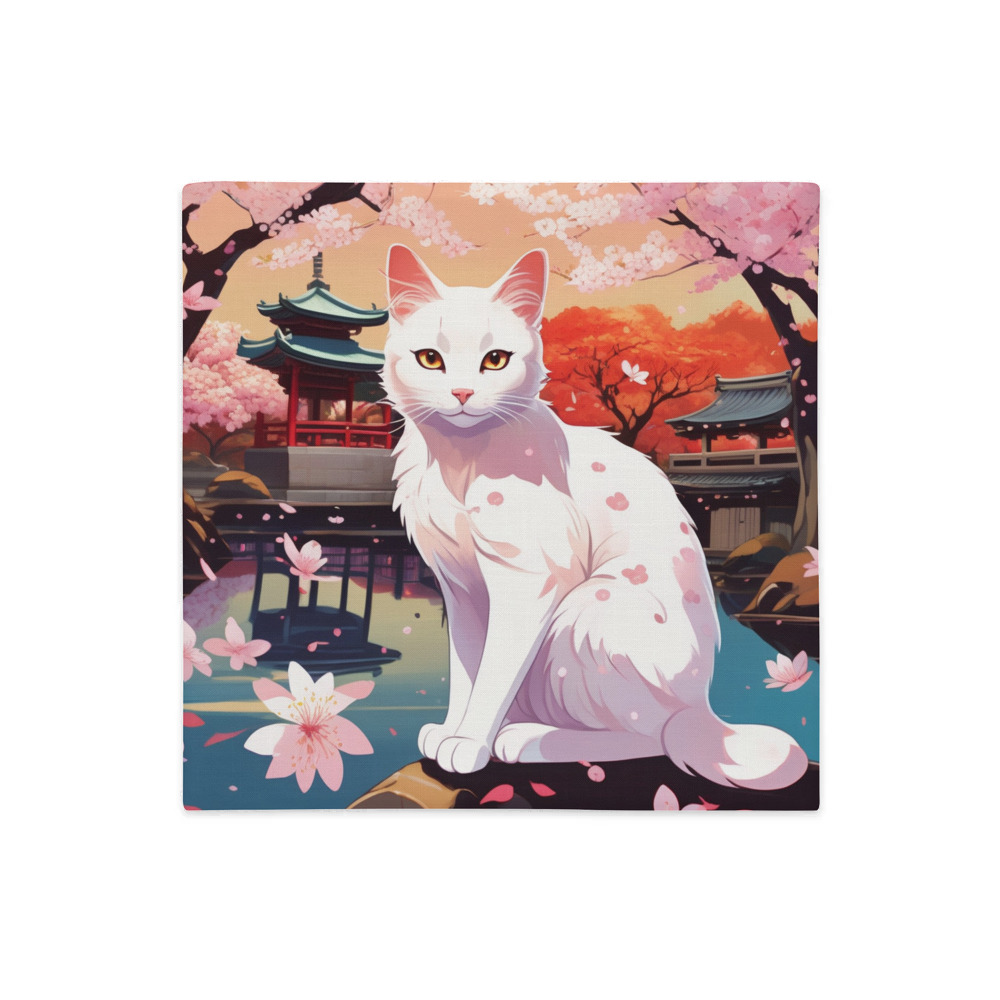 PugMug Custom White Companion Cat Premium Pillow Case