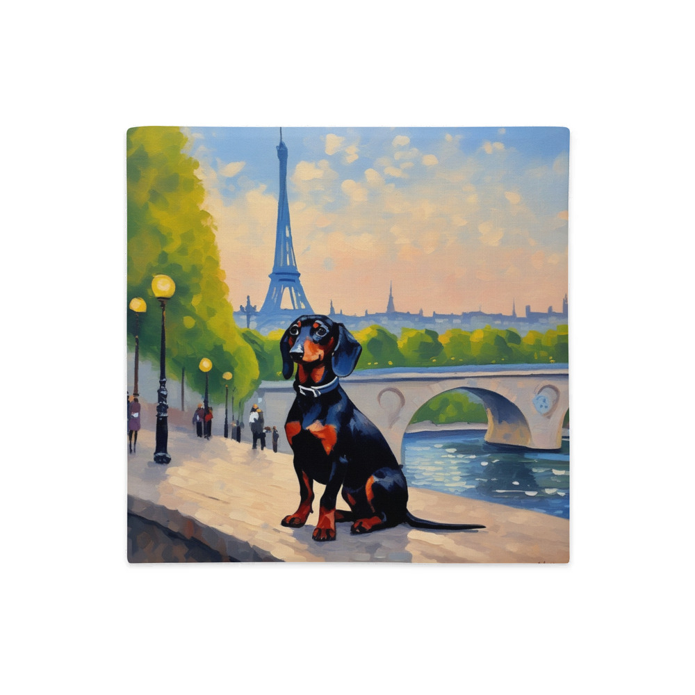 PugMug Custom Black Dachshund Premium Pillow Case