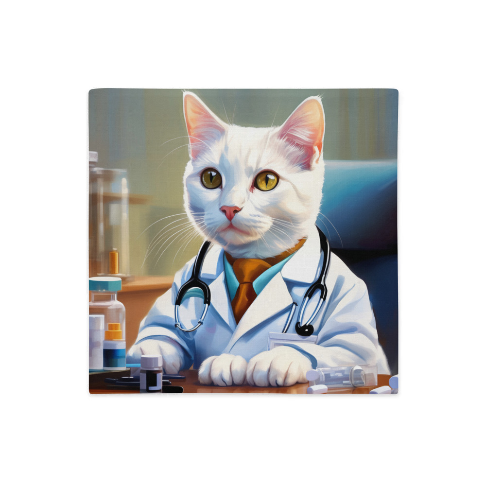 PugMug Custom White Companion Cat Premium Pillow Case