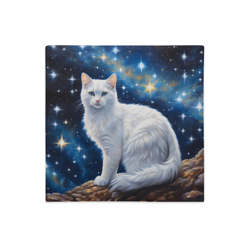 PugMug Custom White Companion Cat Premium Pillow Case