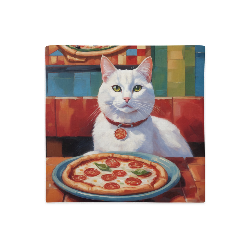 PugMug Custom White Companion Cat Premium Pillow Case