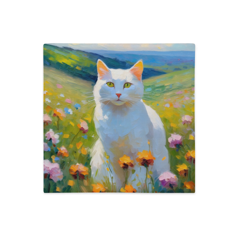 PugMug Custom White Companion Cat Premium Pillow Case