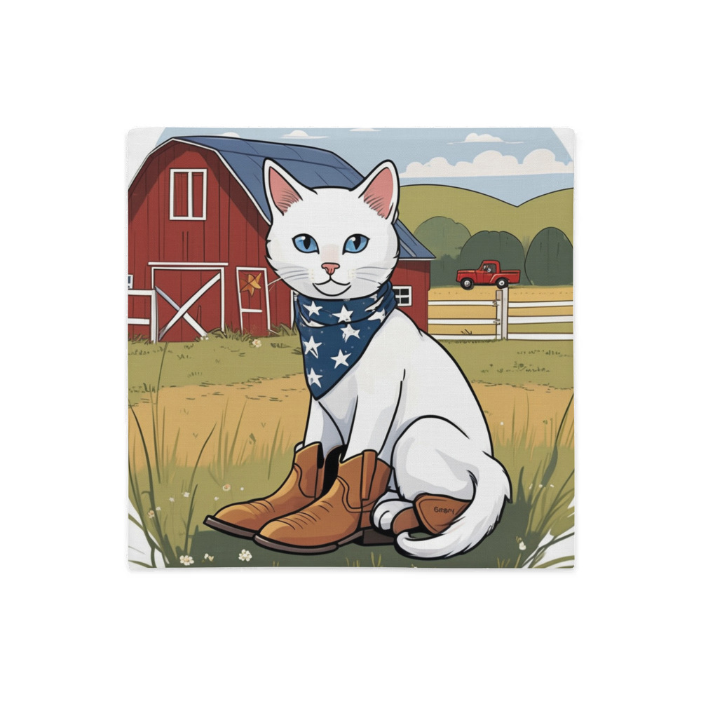 PugMug Custom White Companion Cat Premium Pillow Case