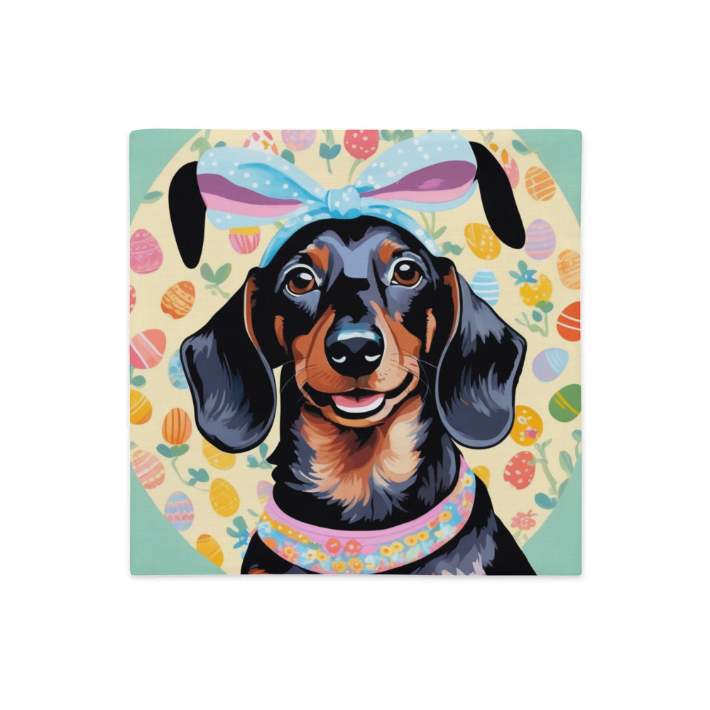 PugMug Custom Black Dachshund Premium Pillow Case