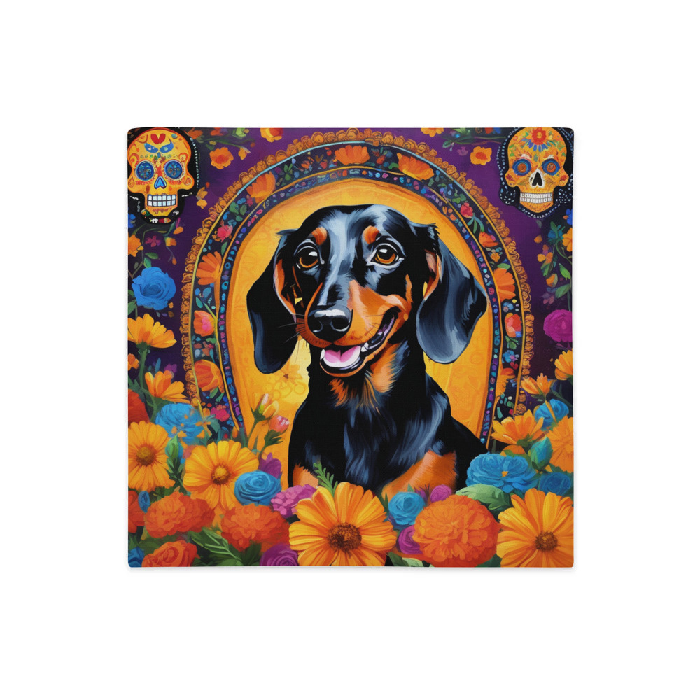 PugMug Custom Black Dachshund Premium Pillow Case