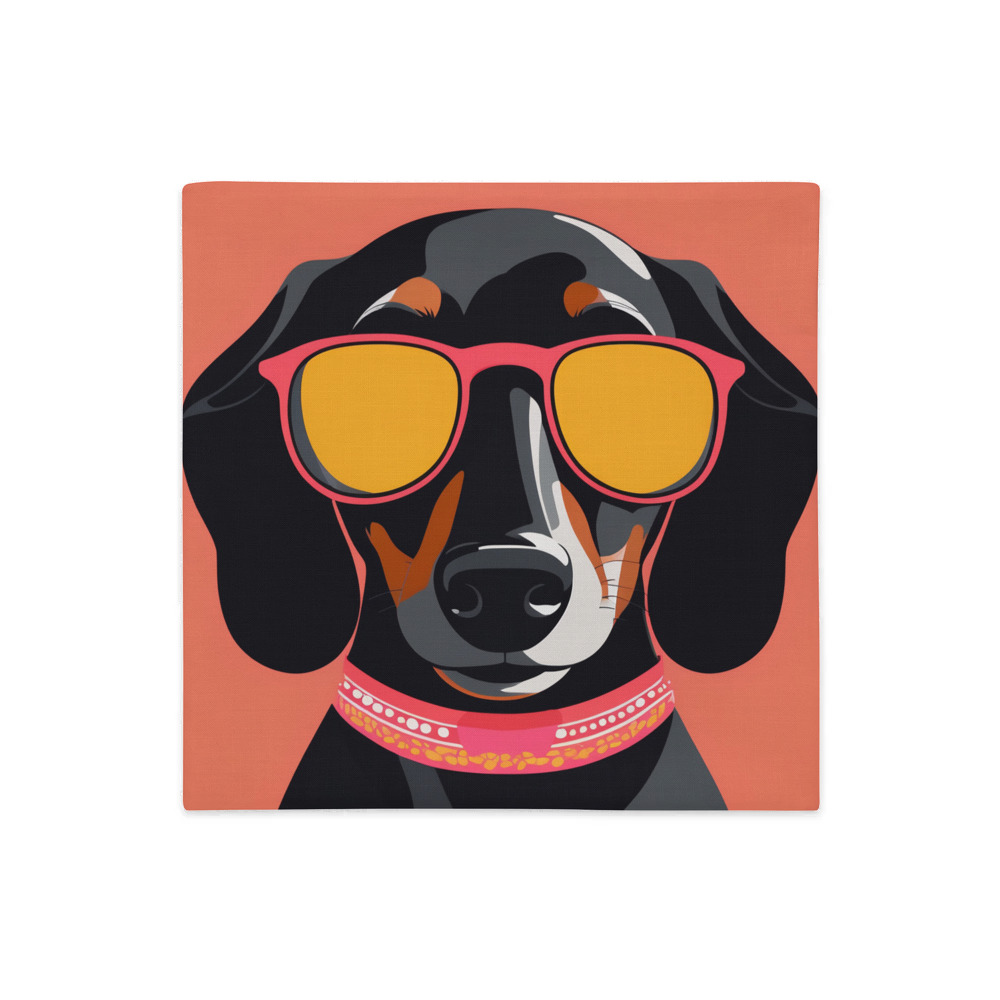 PugMug Custom Black Dachshund Premium Pillow Case
