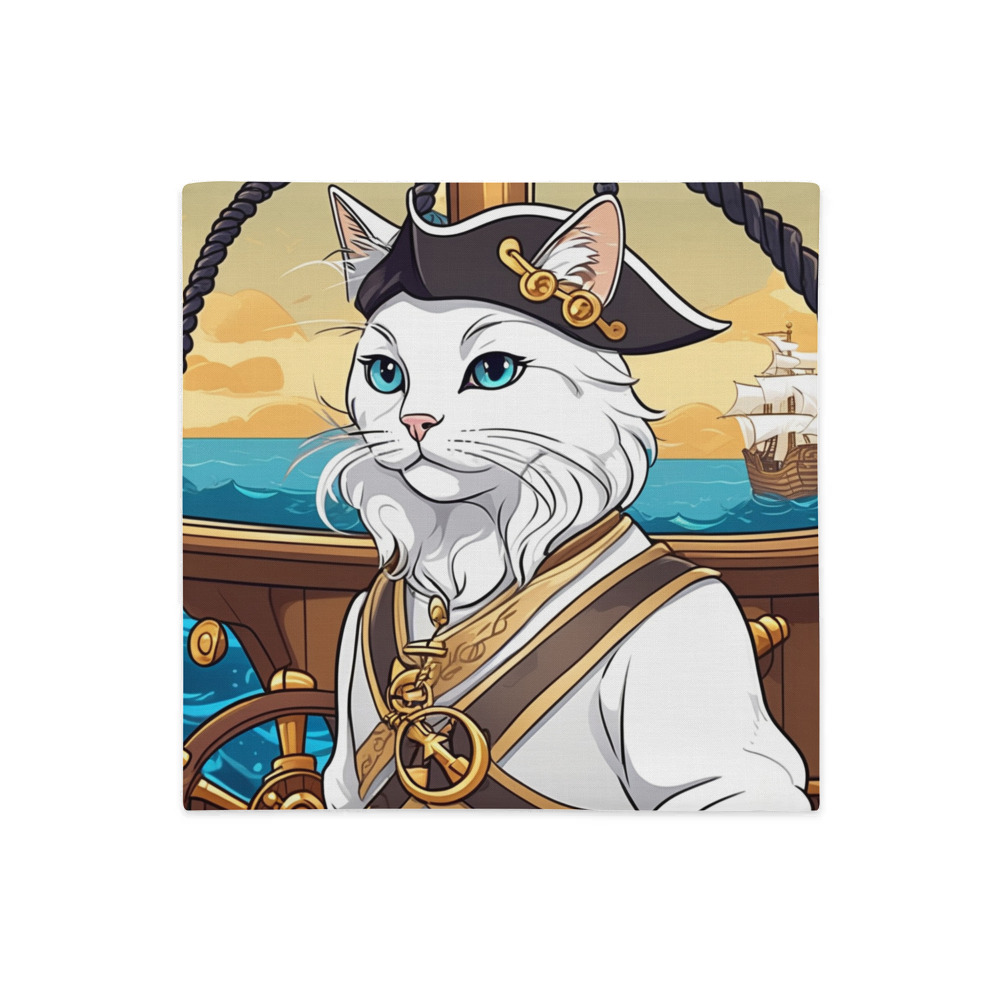 PugMug Custom White Companion Cat Premium Pillow Case