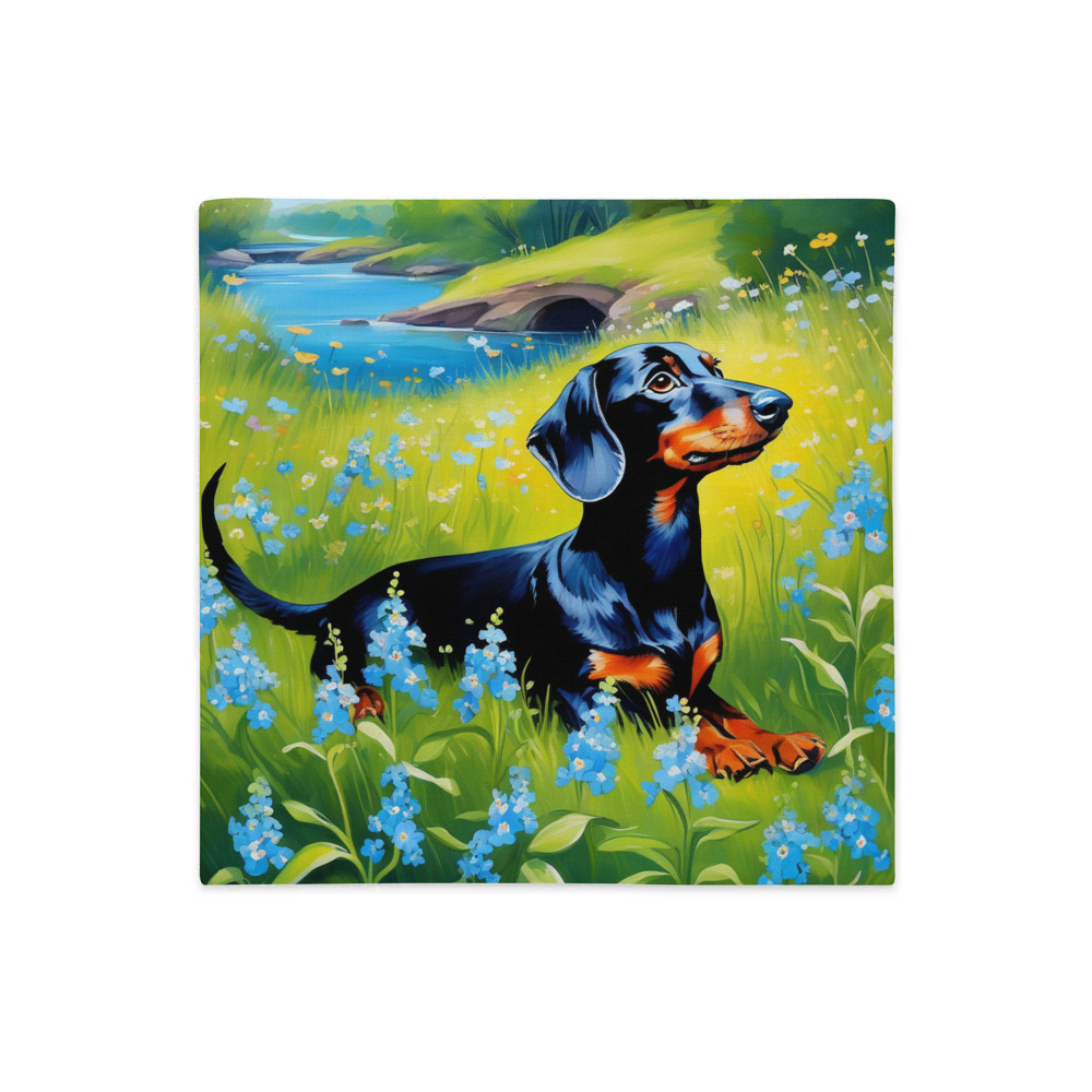 PugMug Custom Black Dachshund Premium Pillow Case