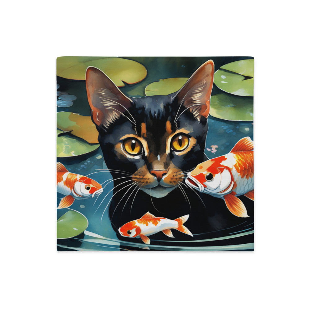 PugMug Custom Black Abyssinian Cat Premium Pillow Case