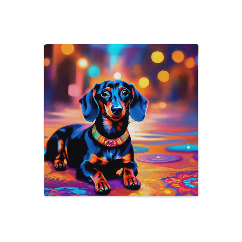 PugMug Custom Black Dachshund Premium Pillow Case