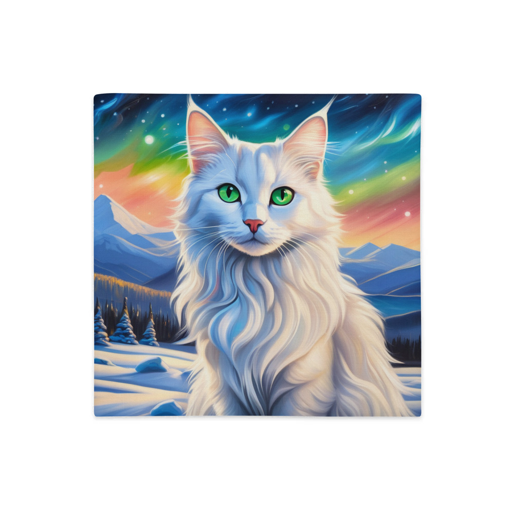 PugMug Custom White Companion Cat Premium Pillow Case