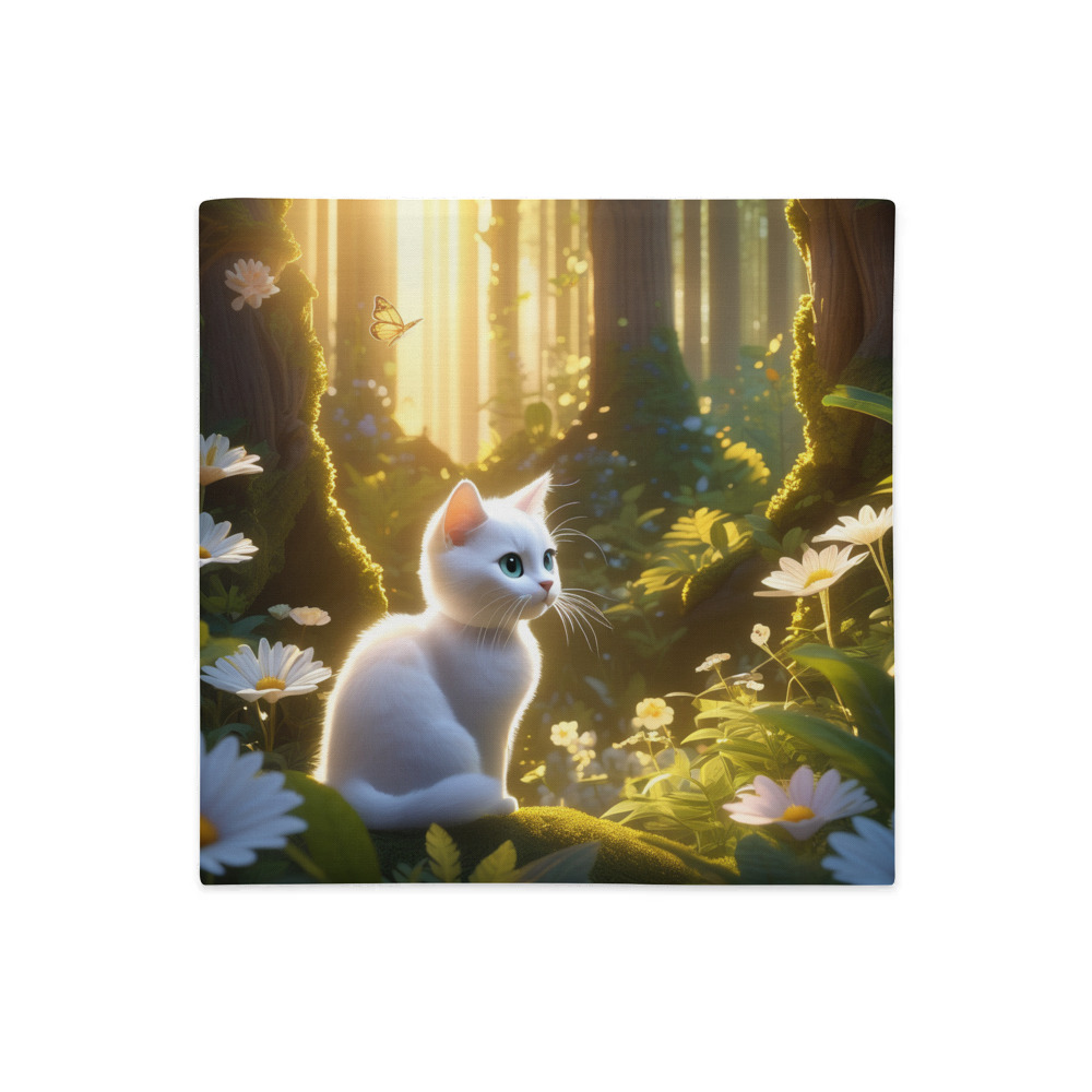 PugMug Custom White Companion Cat Premium Pillow Case