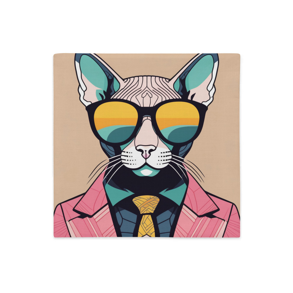 PugMug Custom Tabby Sphynx Cat Premium Pillow Case