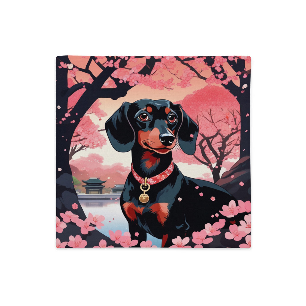 PugMug Custom Black Dachshund Premium Pillow Case