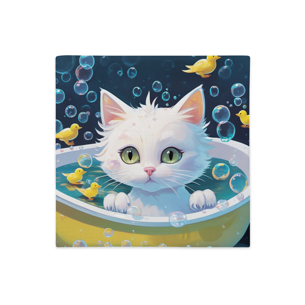 PugMug Custom White Companion Cat Premium Pillow Case