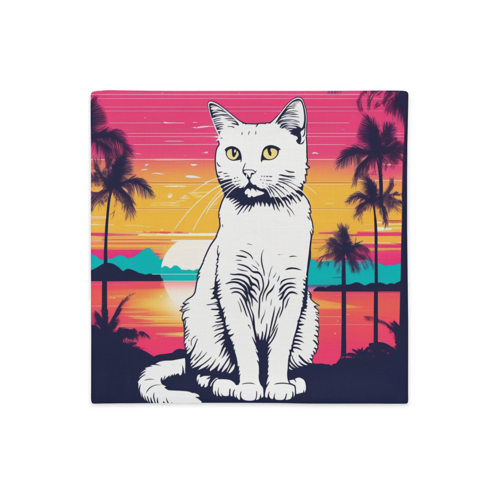 PugMug Custom White Companion Cat Premium Pillow Case