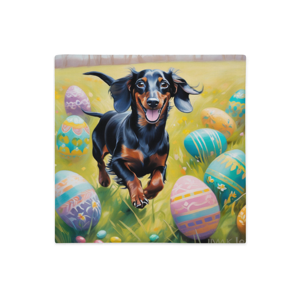 PugMug Custom Black Dachshund Premium Pillow Case