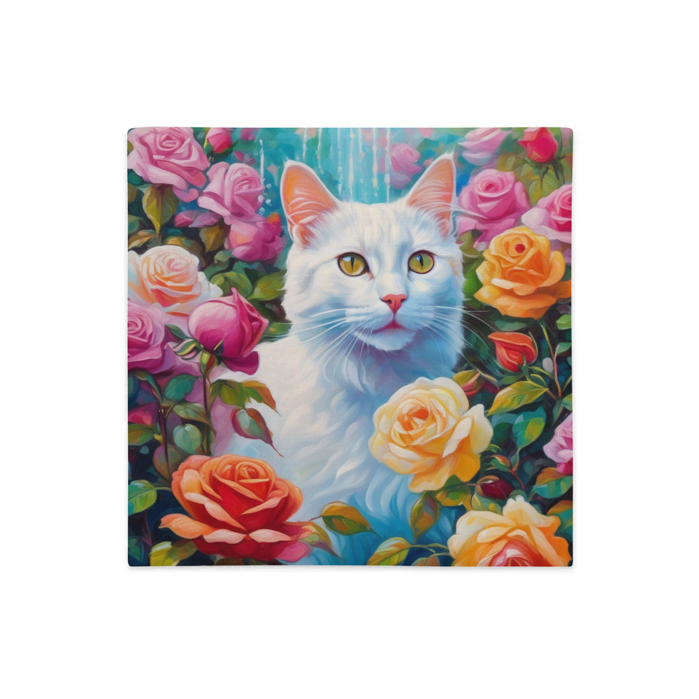 PugMug Custom White Companion Cat Premium Pillow Case