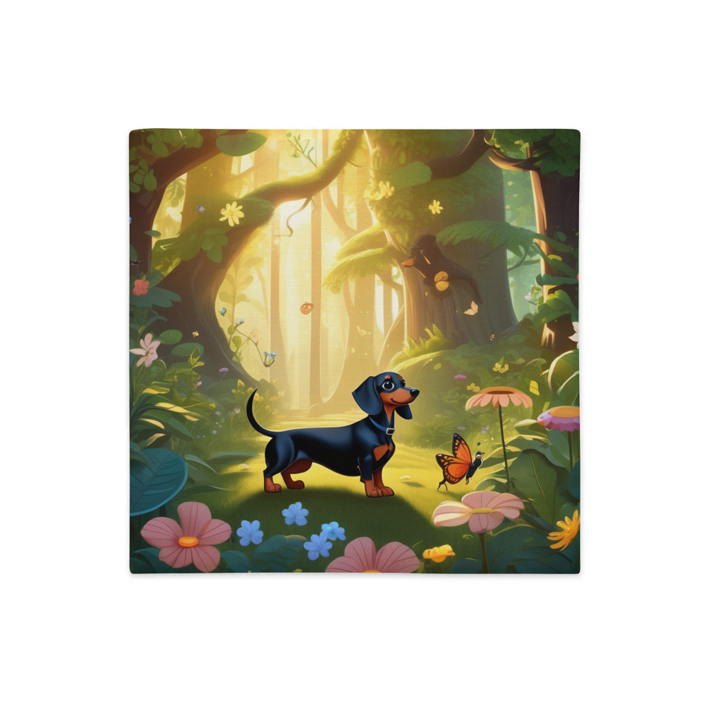 PugMug Custom Black Dachshund Premium Pillow Case