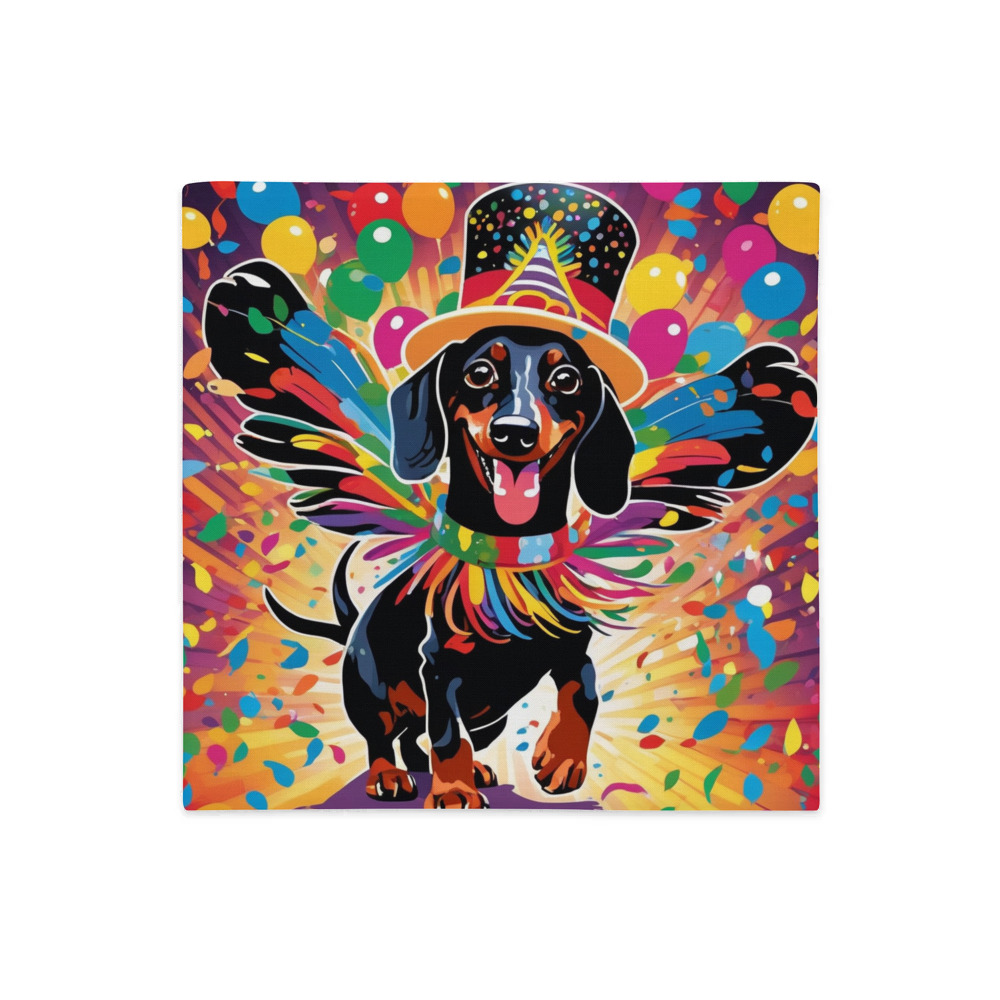 PugMug Custom Black Dachshund Premium Pillow Case