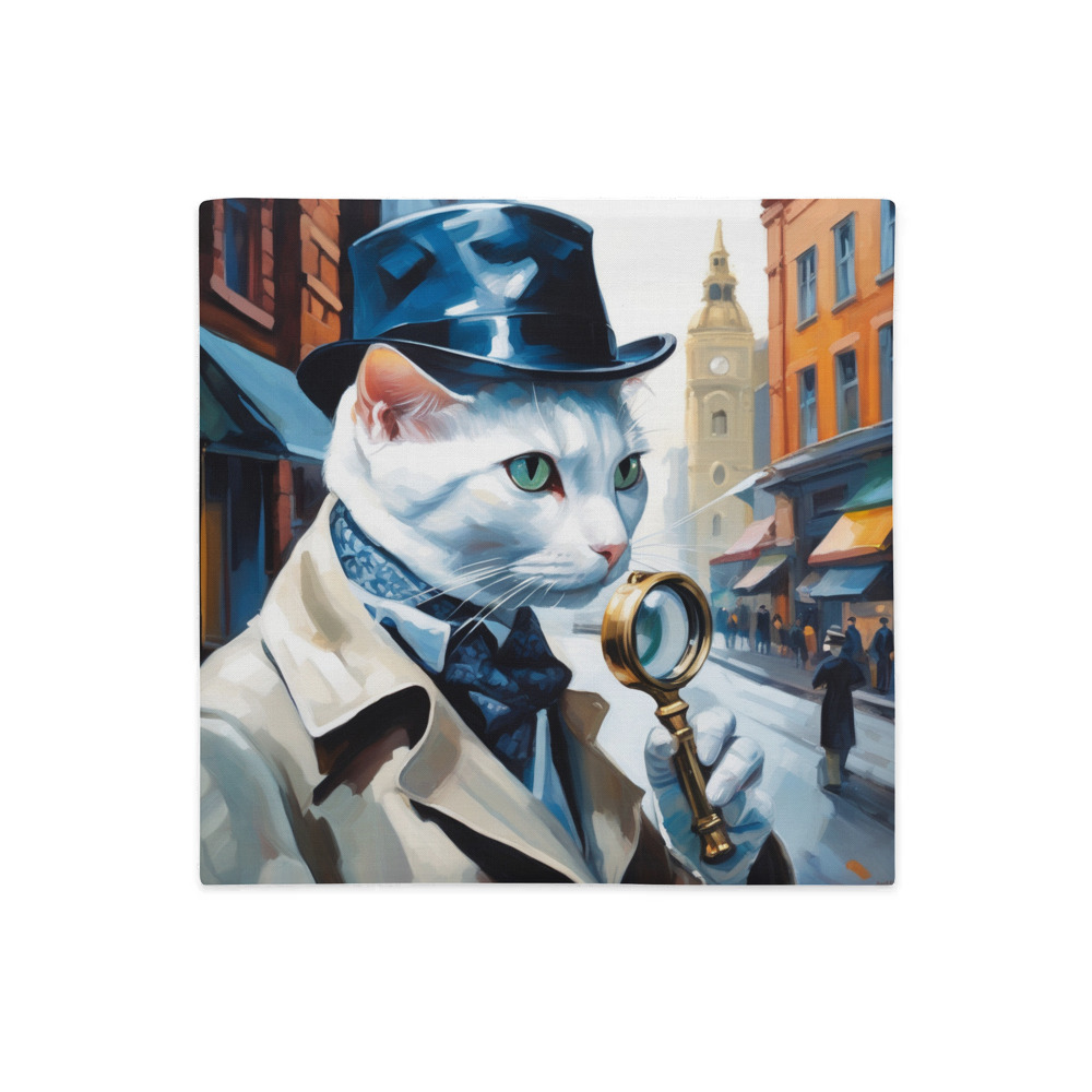 PugMug Custom White Companion Cat Premium Pillow Case