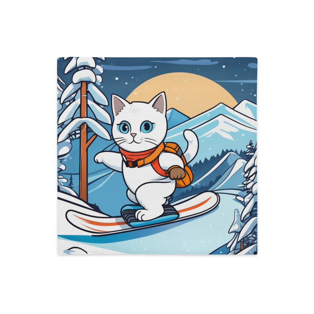 PugMug Custom White Companion Cat Premium Pillow Case