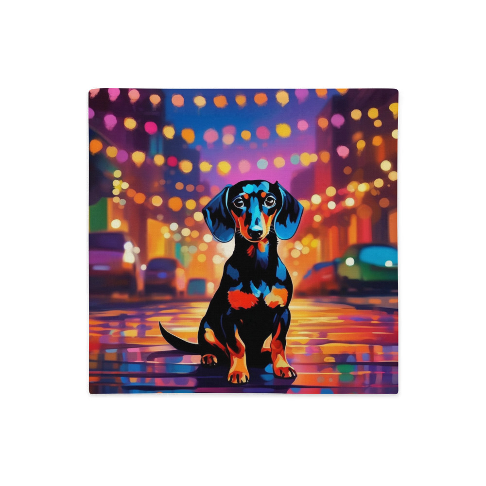 PugMug Custom Black Dachshund Premium Pillow Case