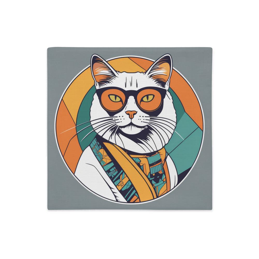 PugMug Custom White Companion Cat Premium Pillow Case