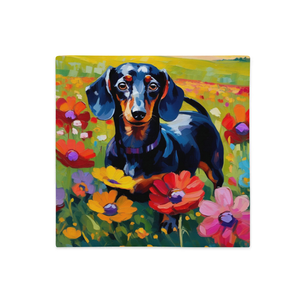 PugMug Custom Black Dachshund Premium Pillow Case