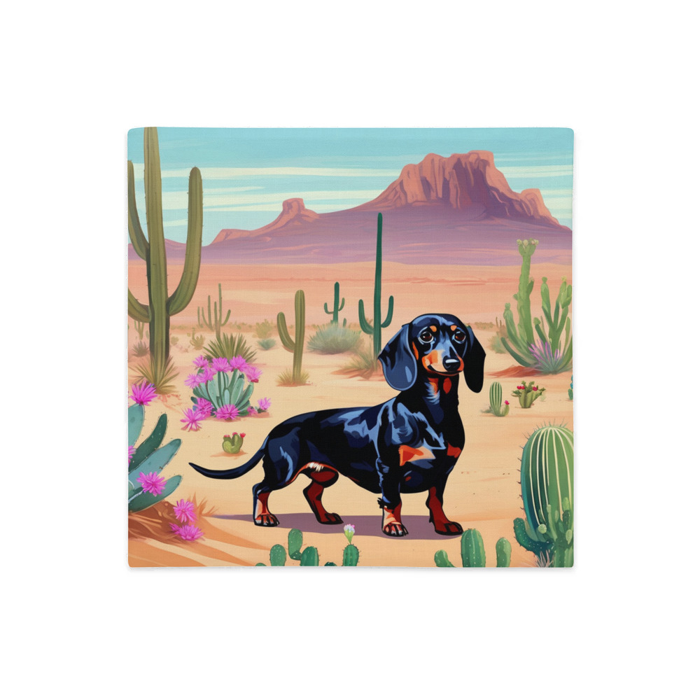 PugMug Custom Black Dachshund Premium Pillow Case