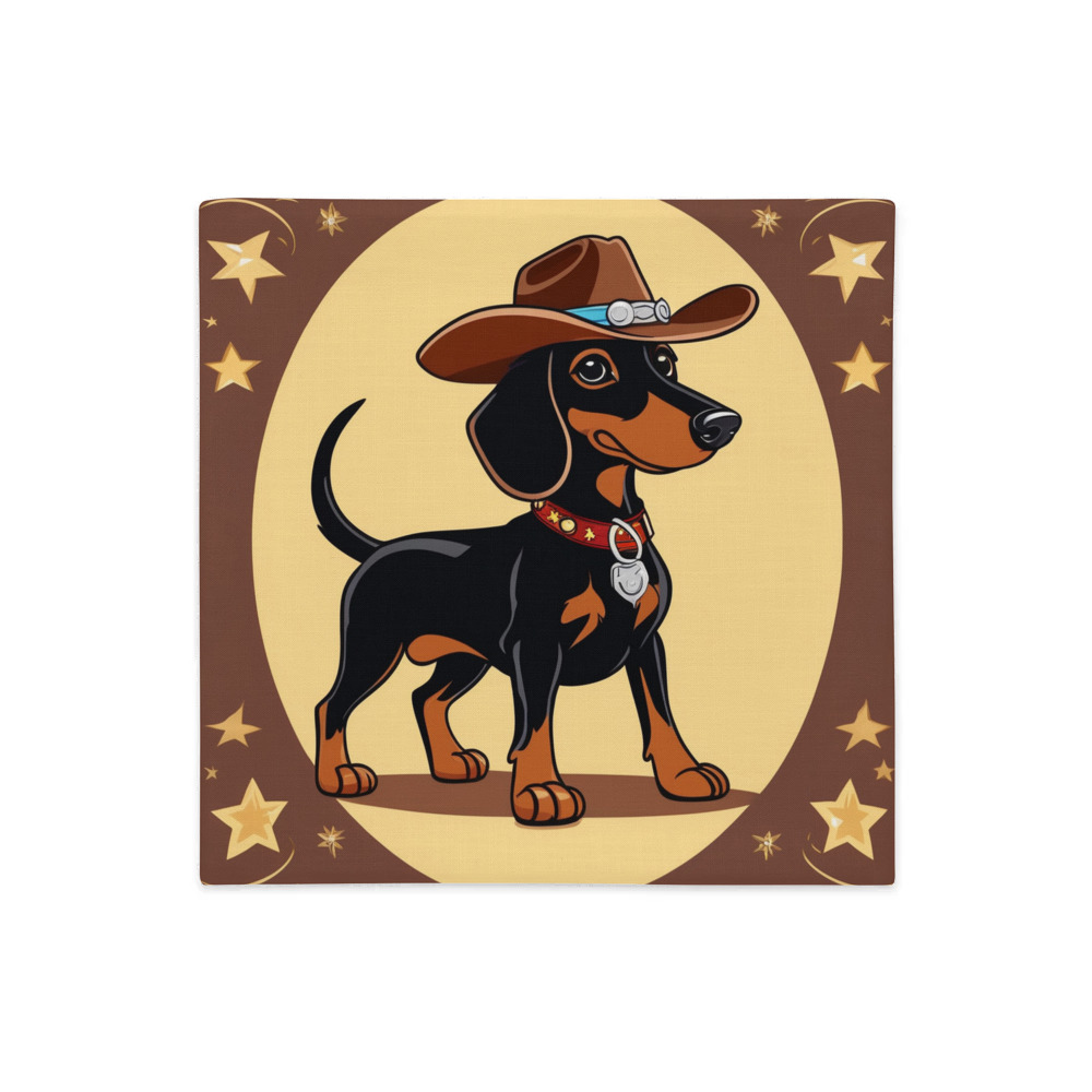 PugMug Custom Black Dachshund Premium Pillow Case