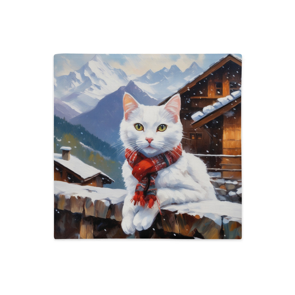 PugMug Custom White Companion Cat Premium Pillow Case